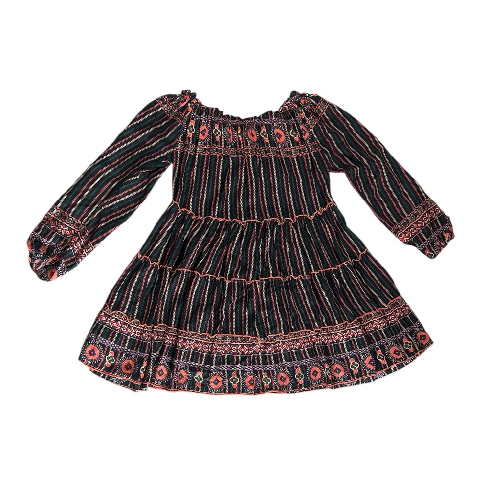Velzera Boho Lace Up Dress Baby Doll Mini Geometric Dress Sz S - Picture 4 of 8